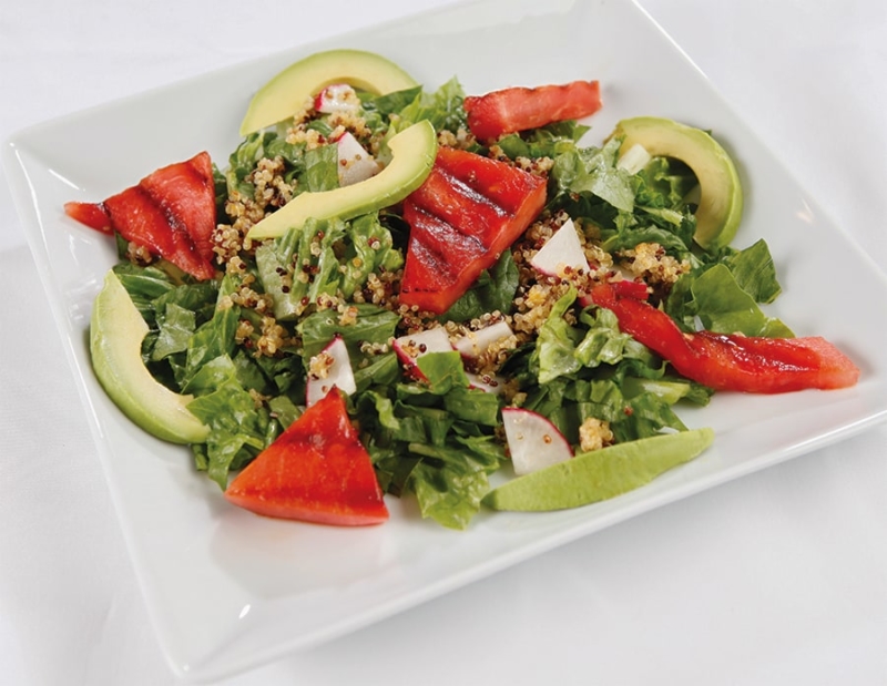 chefv-grilled watermelon quinoa salad_900p grilled watermelon and quinoa salad